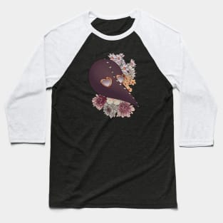 Floral Black Plague Mask Baseball T-Shirt